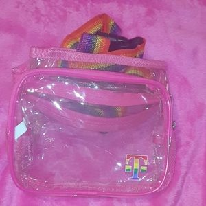 Clear pink pride fanny pack